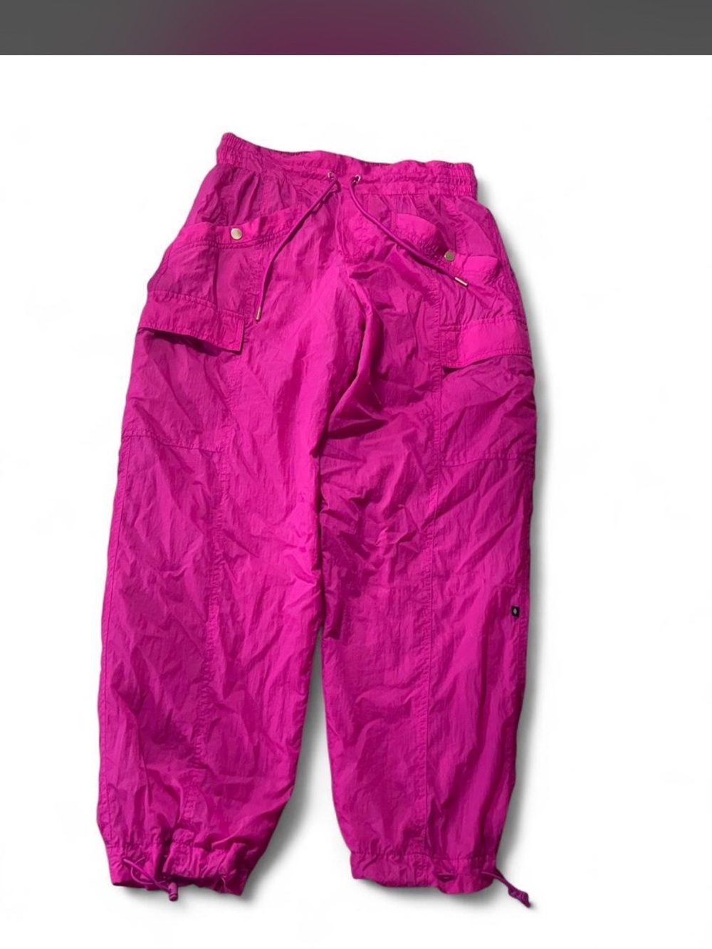 Alisha Keyes x Athleta Collab Fuchsia Cargo Joggers with Drawstring Waist Size 8